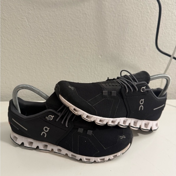 On Running Shoes - On Running Men's Black and White Athletic Shoes